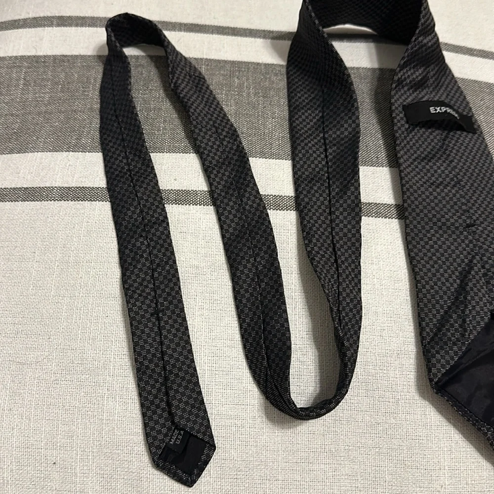Express Men’s Tie in Black Checker Pattern